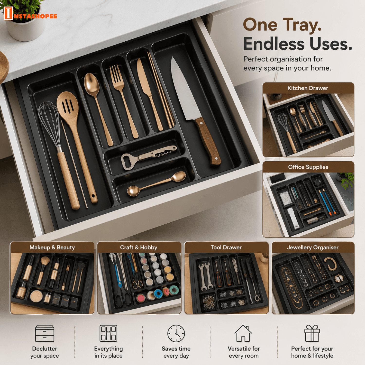 PVC Cutlery Tray For Kitchen - Image 4