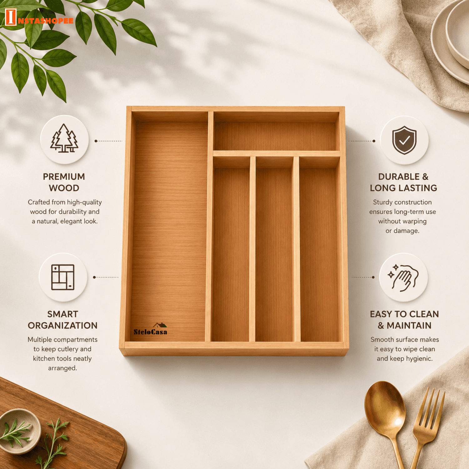 Stelocasa Wooden Cutlery Insert - Image 3