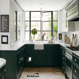 Stelocasa U shaped modular kitchen black