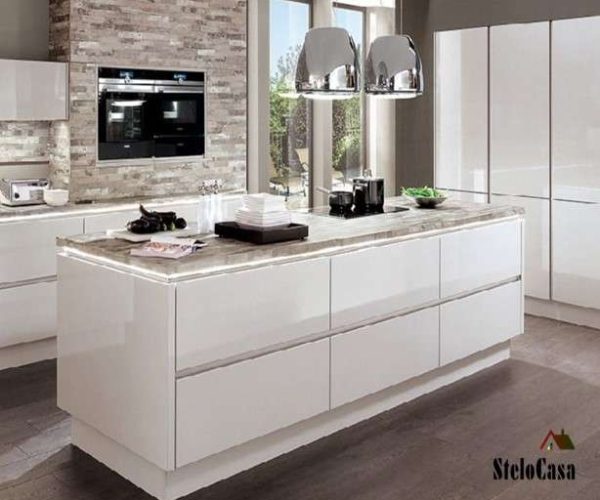 stelocasa Island modular kitchen white 111