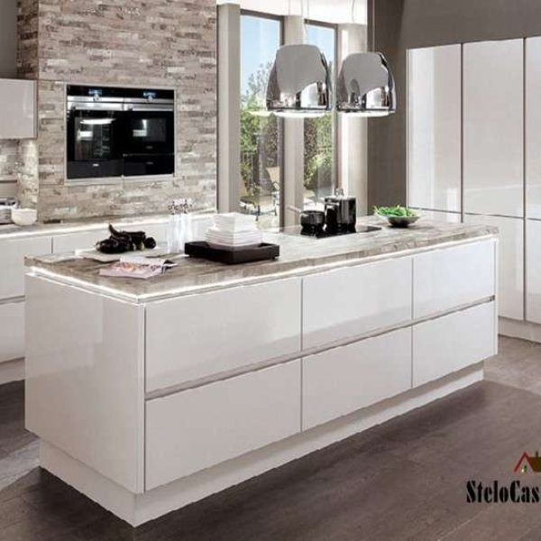 stelocasa Island modular kitchen white 111